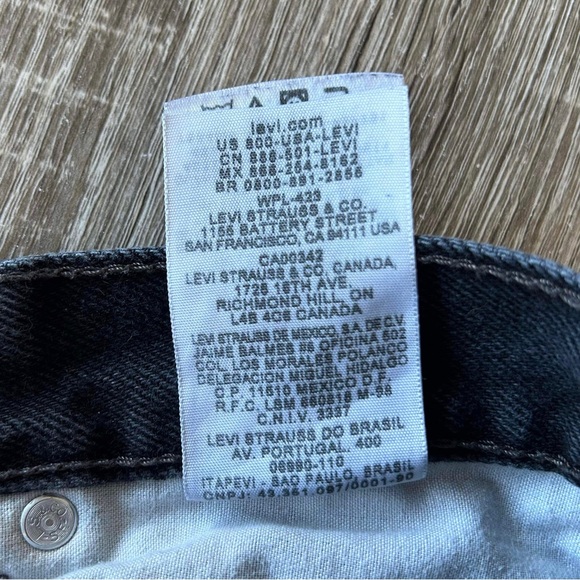 Levi's 550 Black Relaxed Fit Raw Hem Jeans Size 27 - Picture 5 of 16